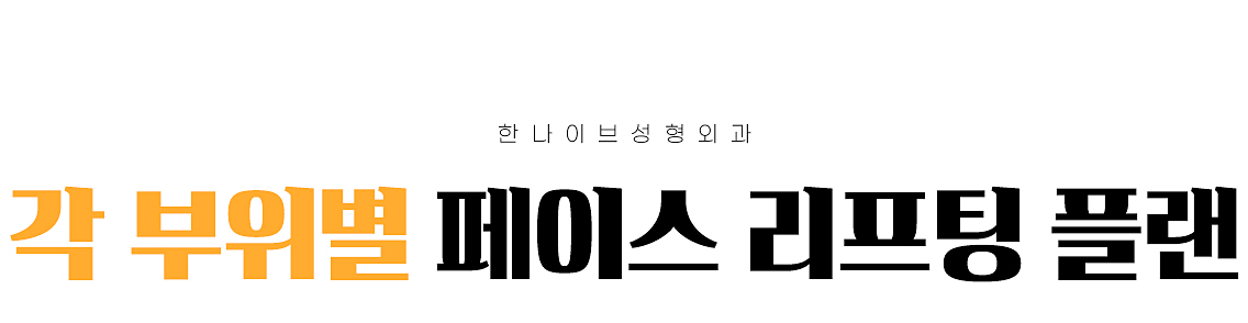 각부위별페이스리프팅플랜